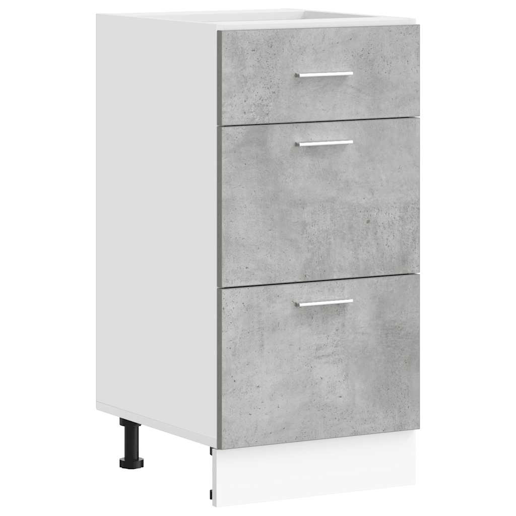 Gray Concrete Base Cabinet 40X46X81.5 Cm Glued Wood