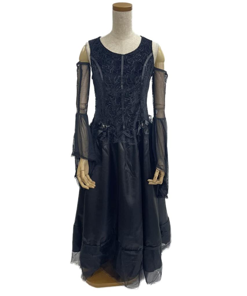 Milky Time Halloween Cosplay Zombie Vampire Ghost Costume with Rose Bride, Cute and Sexy Zombie Bride Long Black Hair (M)