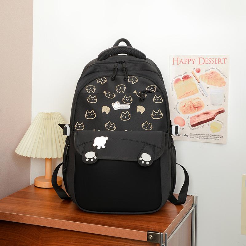 New High-value, Fresh and Sweet, Contrasting Color Splicing Backpack, Lightweight and Simple Backpack for Junior High School Students
