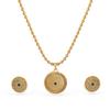 Womens Intricate Green Stone And Golden Beade Traditional Jewellery Set