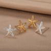 Simple Starfish Shell Stud Earrings for Women Aesthetic Mini Pearl Asymmetric Earrings Summer Beach Holiday Charm Jewelry Gifts