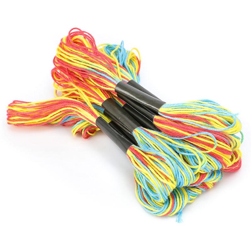 12 Pcs/lot Cross Stitch Embroidery Floss Dyeing Line Threads DIY Weave Bracelet String Sewing Threads MultiColor Embroidery