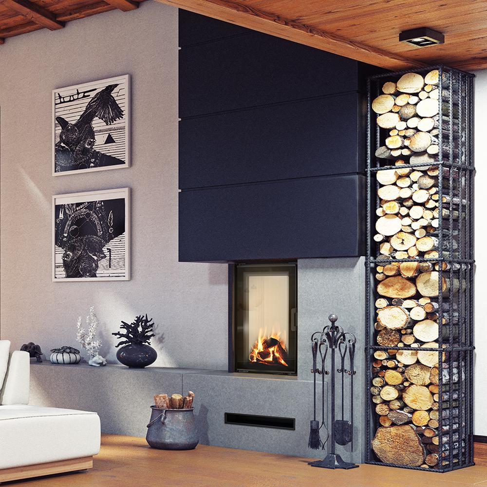Smart steel fireplace KRATKI NADIA 9 kW Ø 200 MSK