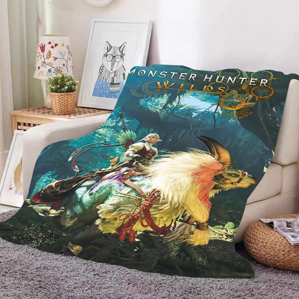 Game Monster Hunter Wilds Blanket Design Lightweight For Dorms, Naps, Living Room, Office,Sofa,All-Season