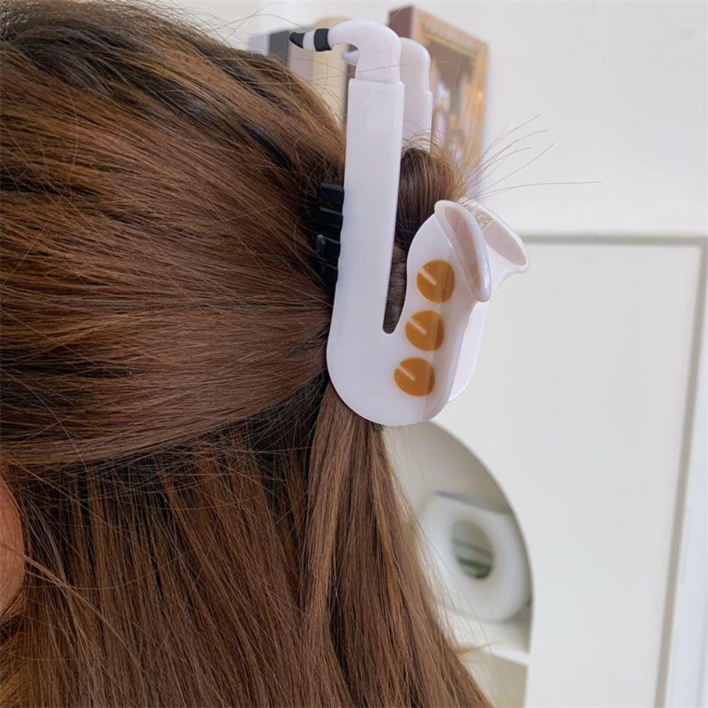 Video Tape Music Hair Clip Acetic Acid Big Shark Clip Personalized Acetate Guitar Hair Claw  Gift