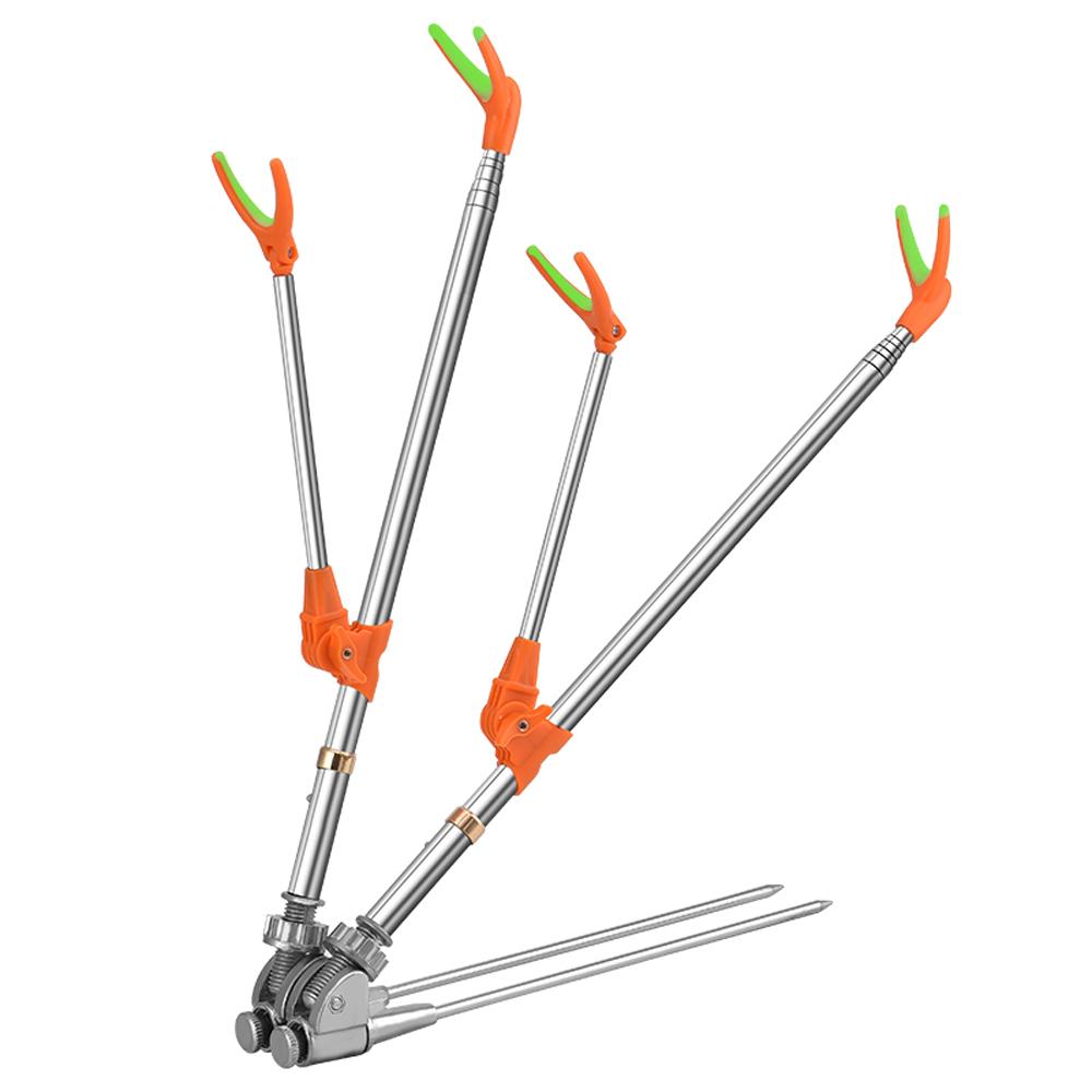 Suport Pliabil pentru Lansete de Pescuit, Raft, Stativ pentru Lansete, Suport, Reglabil, Flexibil, din Oțel Inoxidabil, Suport pentru Două Lansete, Echipament pentru Scaun, Instrument