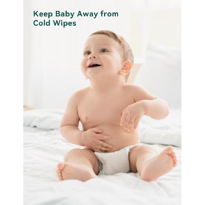 Babelio Baby Wipe Warmer and Wet Wipes Dispenser | Large Capacity Wipes Warmer for Babies with Night Light | Top Even Heating, 4-Level Temperature