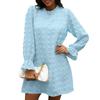 Women's Fall Dress Long Sleeve Dot  Dresses Loose Chiffon Casual Short Dress