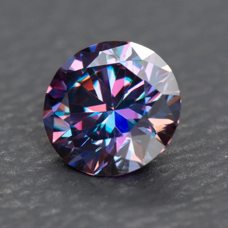 Růžový kulatý moissanitový diamant pěstovaný v laboratoři pro výrobu šperků DIY Materiály s tovární cenou