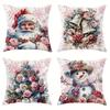 Новорічна прикраса наволочка троянда Дід Мороз Сніговик Різдвяна ялинка візерунок підходить для домашньої кімнати диван наволочка