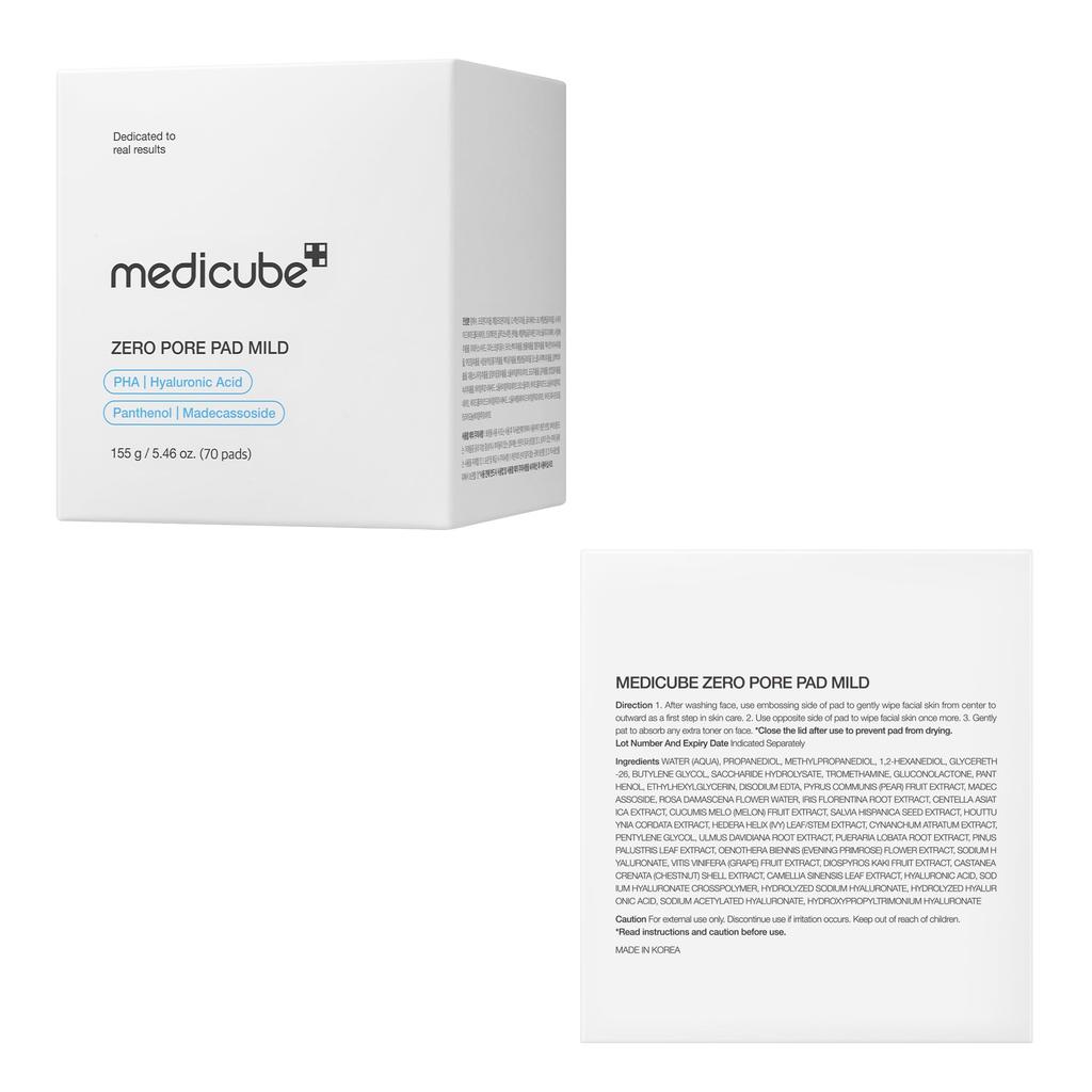 Medicube Zero Pore Pad 2.0 Mild (70 Pads) - Toner, Cleansing Toner, Cleansing Pads