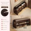 Solid Wood Shoe Entryway Thickly Padded Shoe Bench Anti-Collapse Hallway Breathable Storage Stools Living Room Changing Stool
