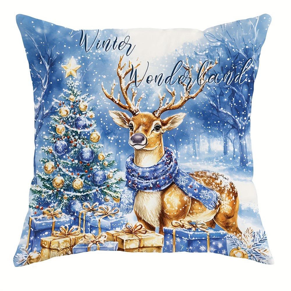 1pcs Christmas Pillows with Winter Scenes ,Suitable for Christmas Home Decoration Pillowcase, Without Pillow Core.