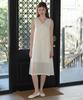 MARGARIN FINGERS Polka Dot Chiffon Dress (Cream)