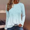 Women's Autumn and Winter 3D Printed Crew Neck Long Sleeve T-Shirt Fashion Versatile Breathable Trend Casual