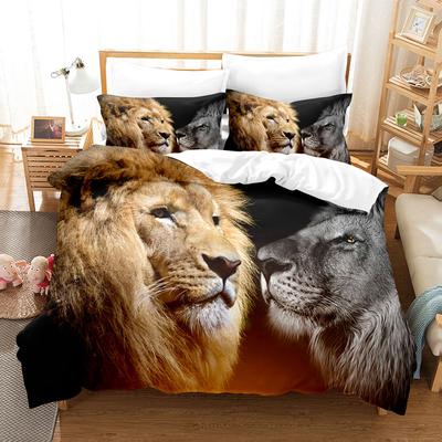 Tier Löwe Bettwäschesets 3D Tropisch Bedruckt Exquisites Bettzubehör Set Bettbezug Bettwäscheset Ohne Füllung Geburtstagsgeschenk Für Jungen