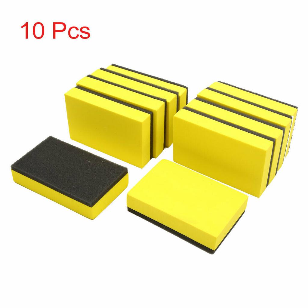 5/10/20PCS Sponge Brush Car Cleaning Detailing Foam Pads Polishing Sponge Tool Waxing Yellow Top Sale Hot Sale