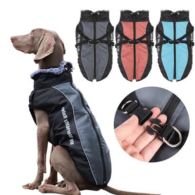 Vestiti per cani impermeabili inverno cappotto per cani grandi con pettorina colletto peloso abbigliamento caldo per animali domestici giacca per cani costumi Labrador Bulldog