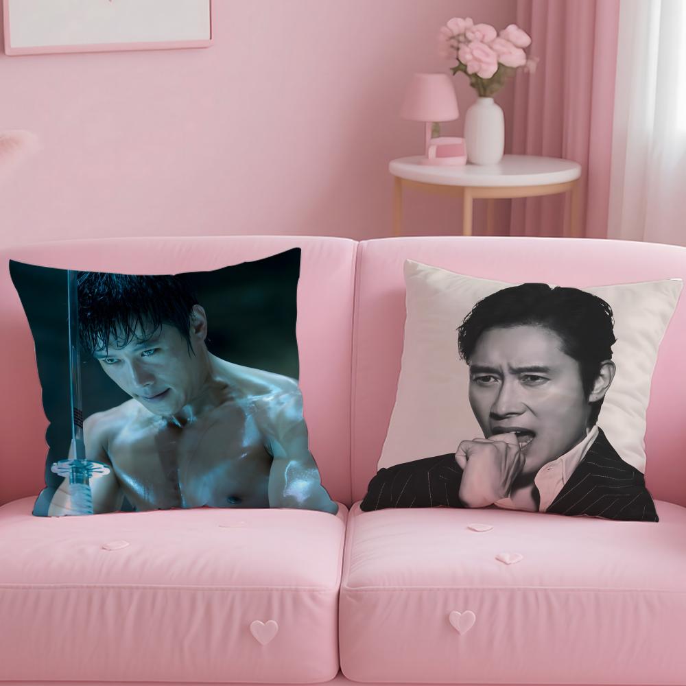 popular celebrity Musife Lee Byung Hun Cushion Cover Soft  EasyWash Pillow Case  Versatile for Couch Bed Travel and Office
