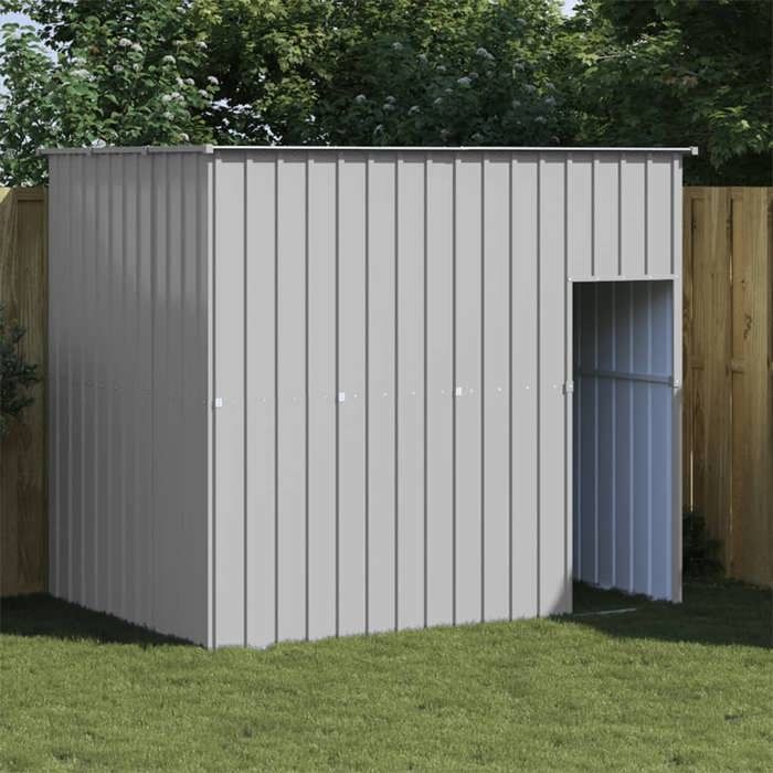 VidaXL Niche pour chien avec toit gris clair acier galvanisé, cage de chien, abri pour chien, cage pour animaux de 172372