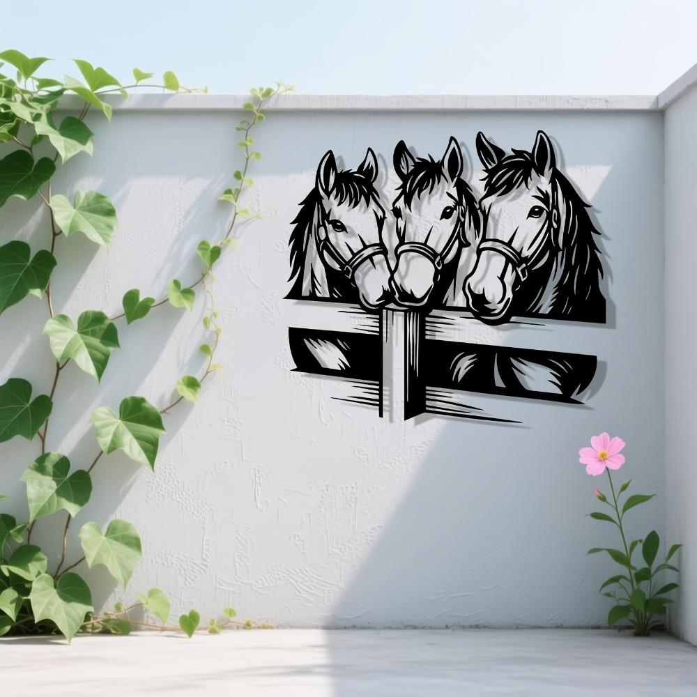 Horse Head Metal Wall Art Realistic Statue Mural Weather Resistant Garden Farm Fence Decor Gift For Horse Lovers Christmas New Year
