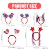 Independence Day Headbands With Double Heart Design And Stripes July 4th Parades Headbands Hair Decors For Celebrations