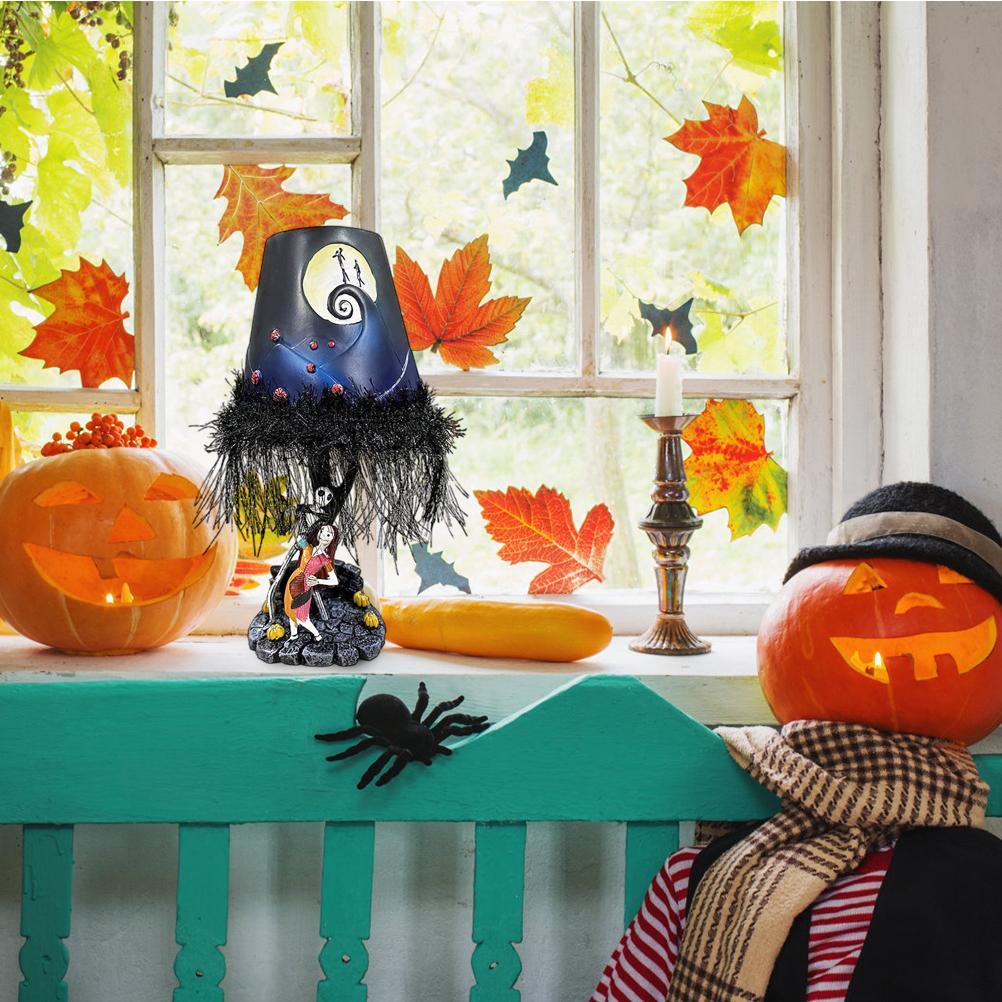 Halloween Table Lamp Desktop Decoration Light Up LED Moonlight Table Lamp Figure Tassel Resin Model