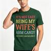 Funny Husband Quote Print Unisex Cotton Tshirt Retro Color Text Arm Candy Humor Short Sleeve Male Tops