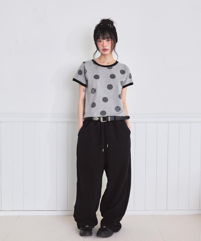 ESCAPEFROM Big Logo Dot Full Print Ringer Short Sleeve T-Shirt [3 Colors]