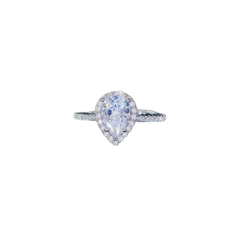 Creative sparkle drop-shaped zircon group setting ring women's wedding