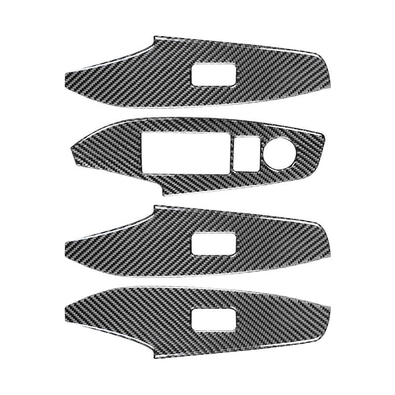 For Mazda 3 Axela 2014-2019 Windows Control Panel Decor Carbon Fiber Cover Trim Strip Inside Car Interior Accessories 3D Sticker