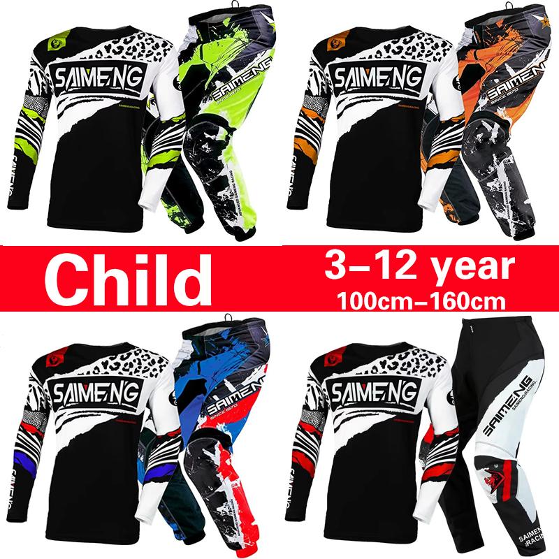 Motocross Kinder Set MX Trikot und Hose Kinder Set Dirt Bike MTB DH UTV Enduro Ausrüstung Kombi Off Road Jugend Rennanzug