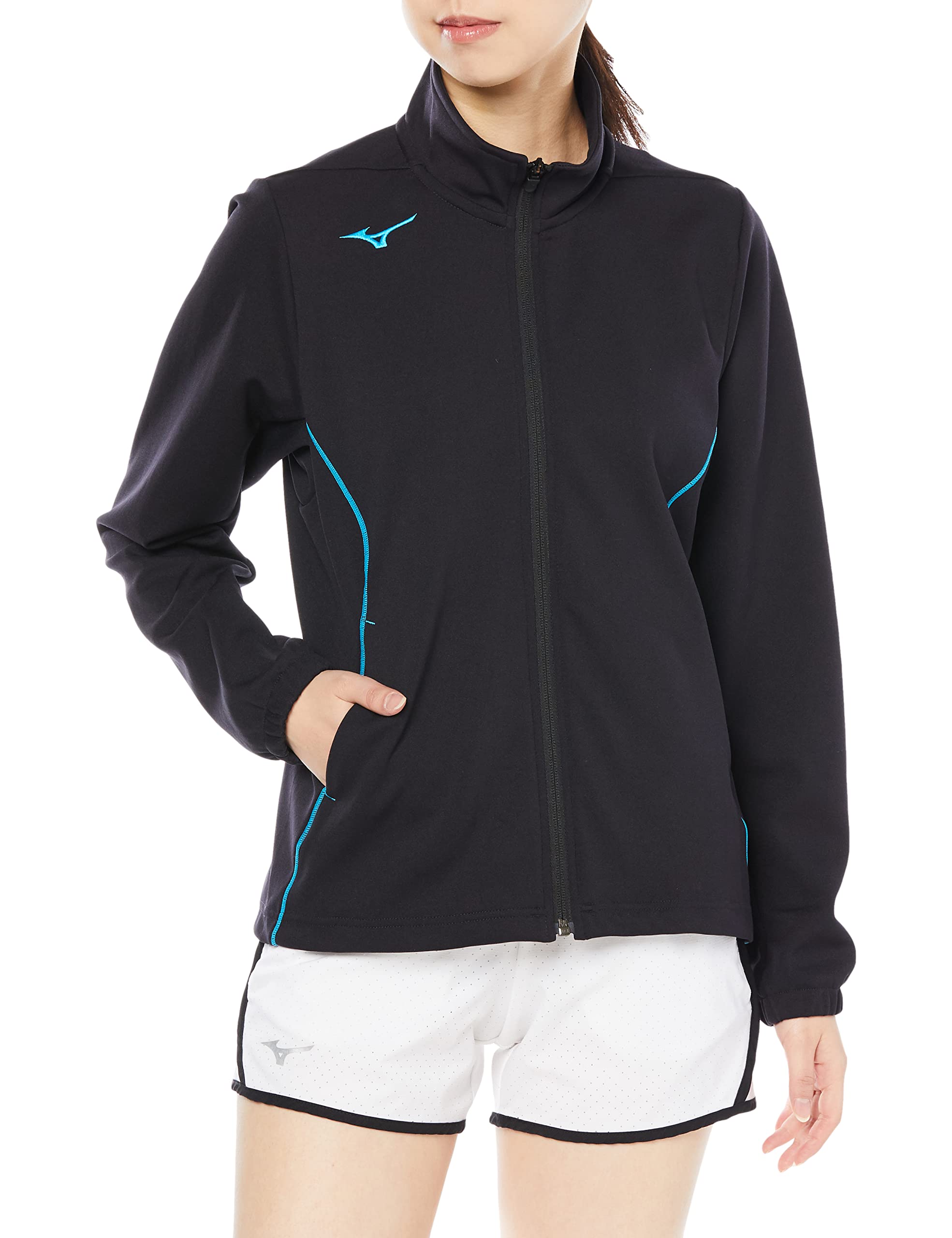 

Разминочная куртка Mizuno Training Deep размера M, влагоотводящая, быстросохнущая, 32MCA325, темно-синяя/голубой атолл,