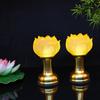 Charge Plug In Coloured Glass Lotus Lamp LED Buddha Lamp God of Wealth Lamp Temple Pray Household Crystal Ever Burning Lamp