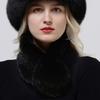 Hot Sale Rex Rabbit Fur Hats Scarf Set Elastic Knitted Winter Hat Women Genuine Warm Fur Caps Luxury Woman Fox Fur Bucket Hat