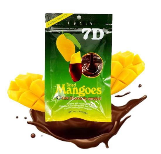 

7D Choco Dried Mango 80g, Korean snacks