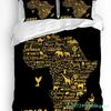 Africa Silhouette Elephant Giraffe Duvet Cover 3pcs Bedding Set Home Textile Quilt Cover Pillowcases Room Bedding Set No Sheet