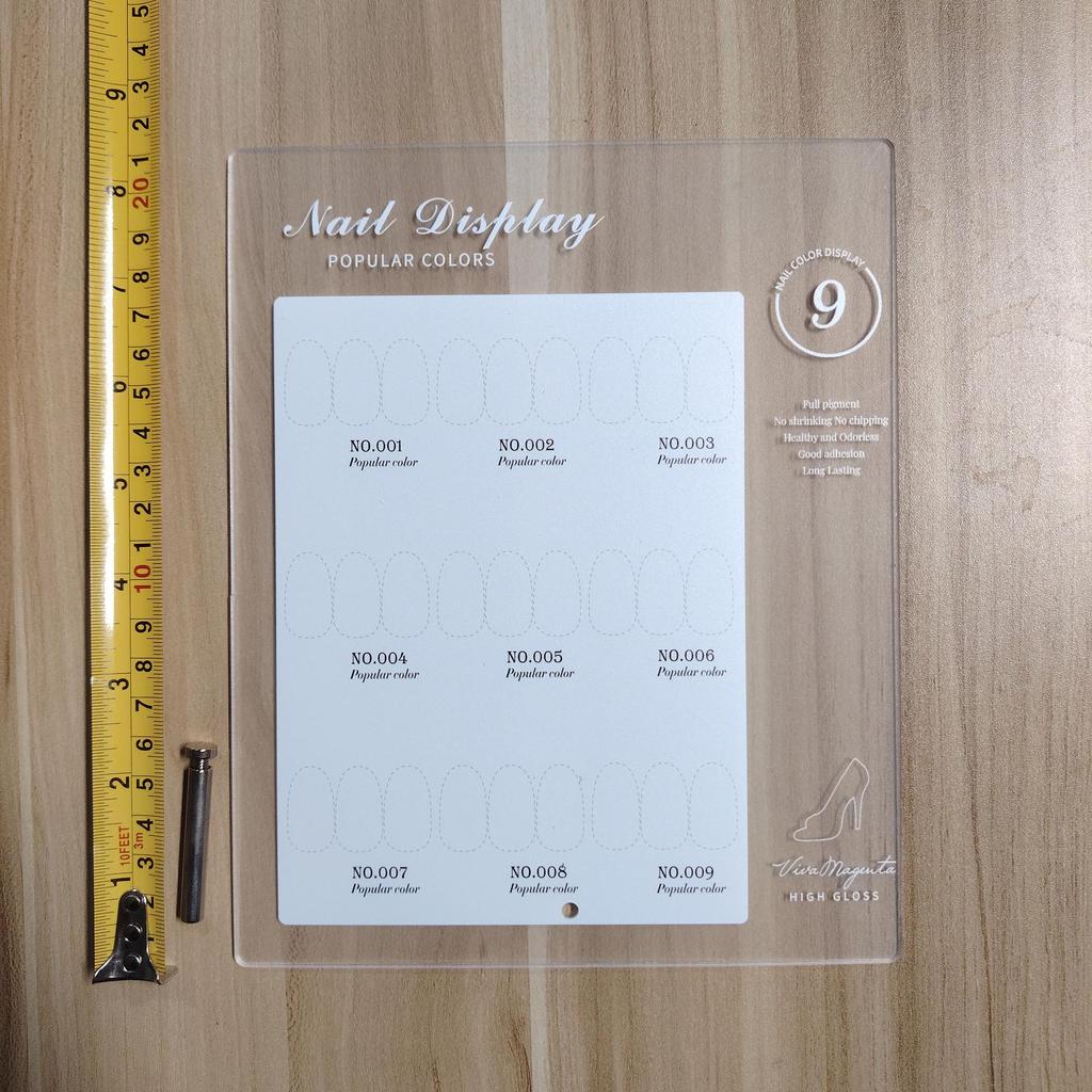 Japanese Nail Art Display Board: Three-Color Gel Polish Chart Book & Stand