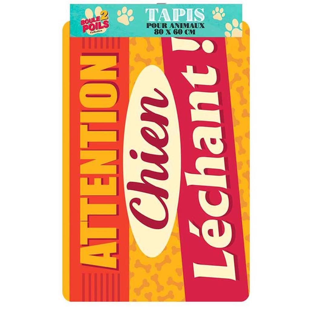 Les Trésors De Lily [Q2411] - Tapis Intérieur / voiture 'Messages' (Attention Chien Léchant ! ) - 80x60 cm