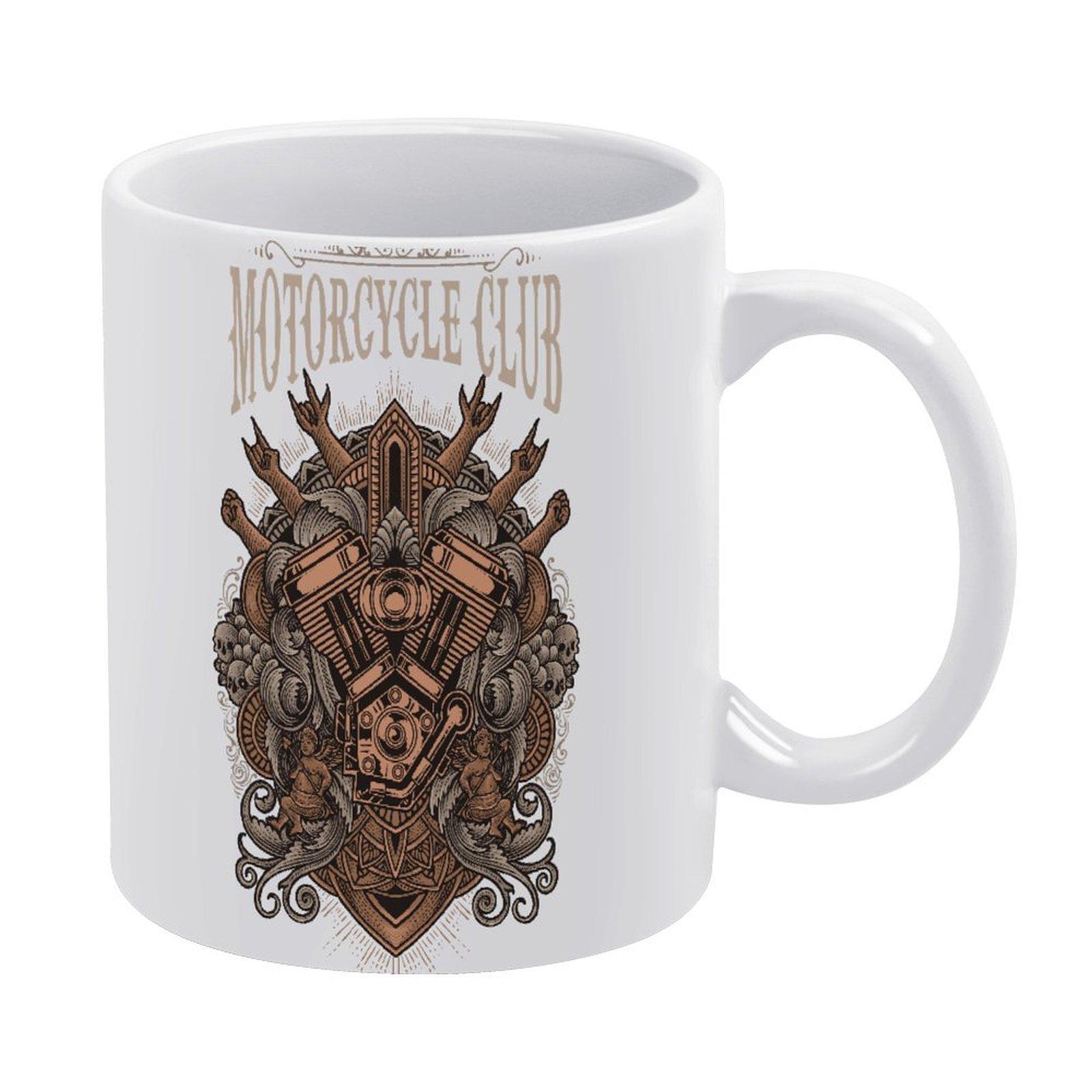 

11oz White Glossy Coffee Mug with Dual Print Surfaces, Durable Ceramic Build for Hot Drinks and Daily Warm Beverage Time белый