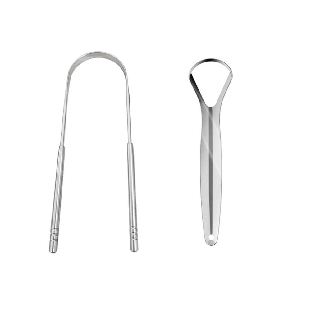 Premium Stainless Steel Tongue Scraper Cleaner for Adults & Kids, Portable Stainless Steel Tongue Scrapers Brushes for Removing