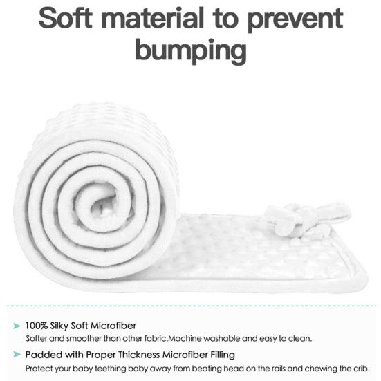 3 Pcs/Set Crib Bumpers Bite-resistant Soft Anti-Collision Guardrail Cover Corner Edge Protector
