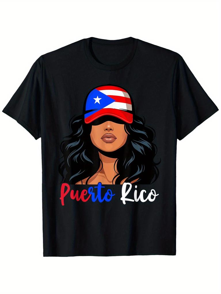 Puerto Rico Flag Woman Graphic T-shirt