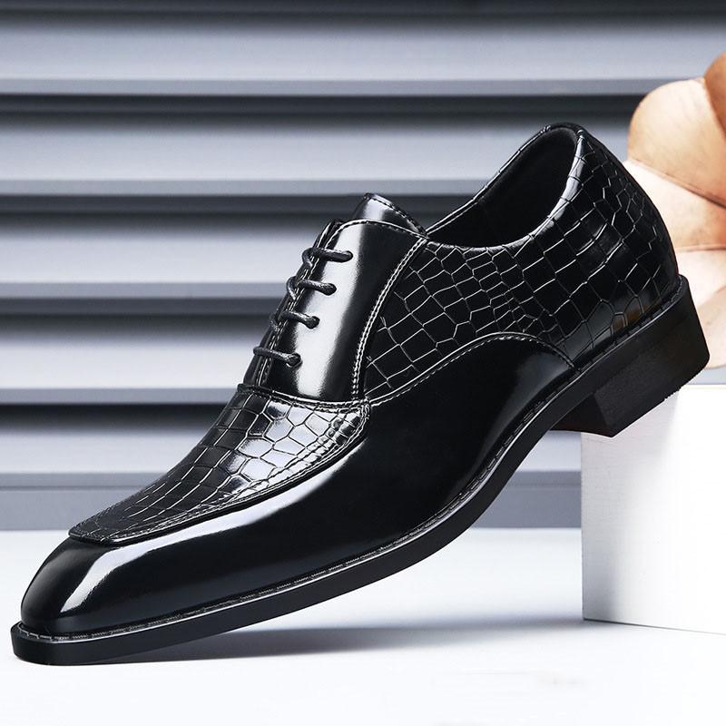 

Дизайнер Моды Новые Мужские Остроносые Повседневные Оксфорды в Стиле Пэчворк Мужская Свадебная Обувь для Выпускного Вечера Формальная Свадебная Обувь 38