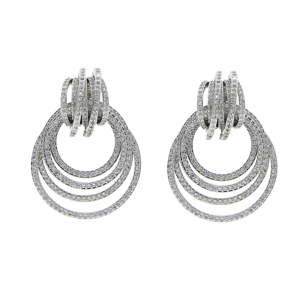 Promotion Multiple Circle Hoop Drop Silver Gold Metal Hoop Fashion Women Lady European Classic Hoop Cz Earring