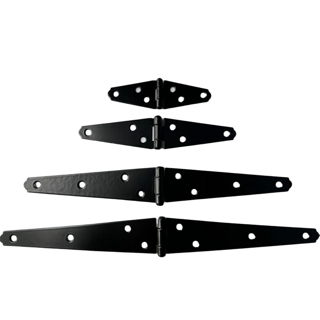 Black Shed Door Gate Hinges with Screws Decorative Strap Hinge Heavy Duty Door Hinges Furniture Door Hardware Enduring