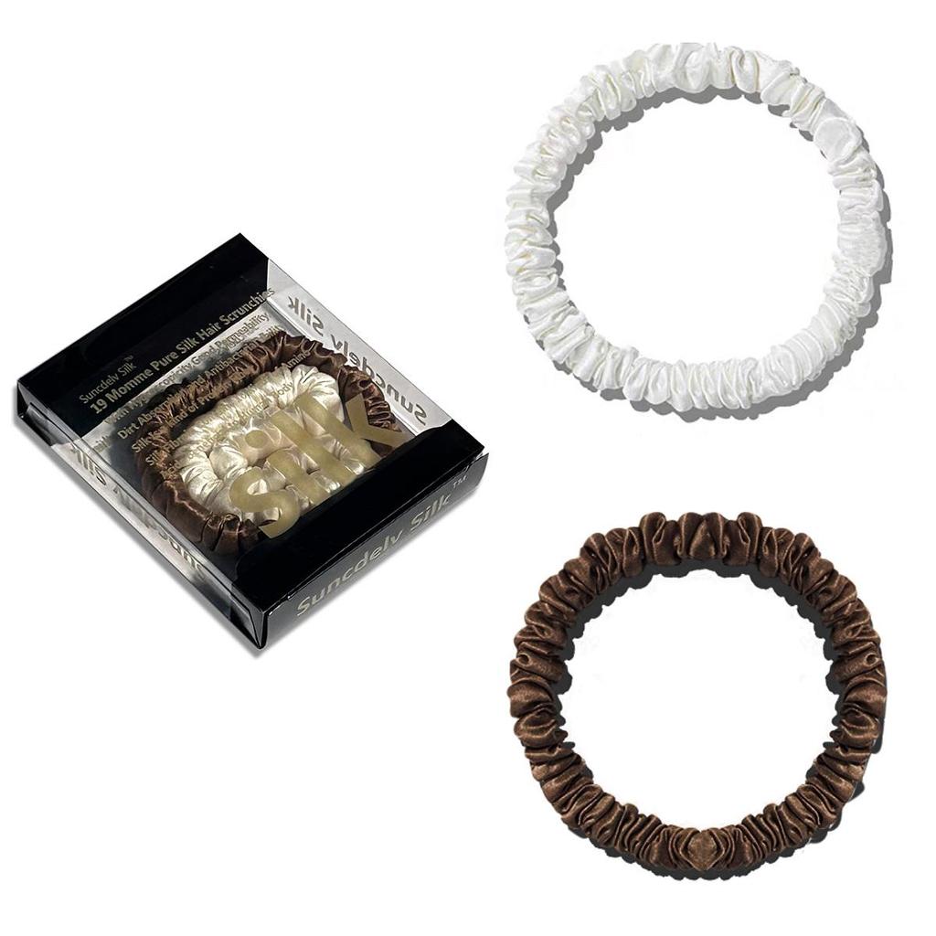 1 Box Haargummis aus 100 % reiner Maulbeerseide, Haargummis aus Seide, Haarbänder, schmale Haargummis, Pferdeschwanzhalter, Haarpflege-Zubehör