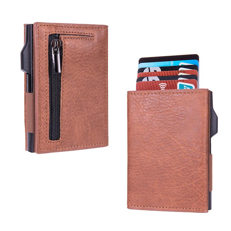 

Men s RFID Card Holder Wallet - Side Push Automatic Pop-Up Aluminum Case