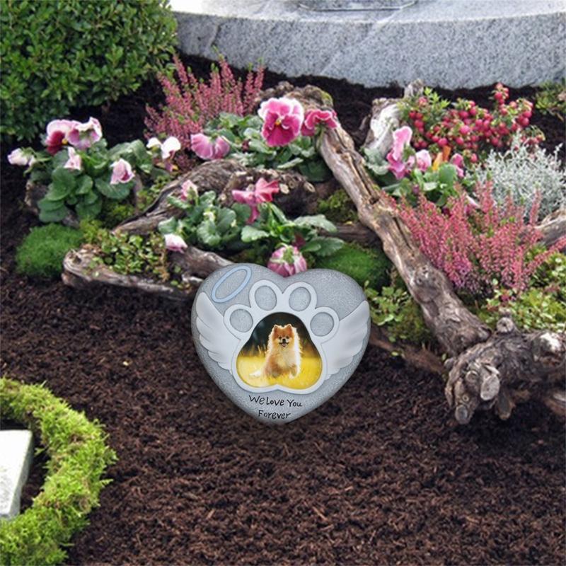 Heart Shape Memorials Pet Tombstones Weatherproofed Pet Remembrances Tombstones for Dog Cats Sympathy Gift