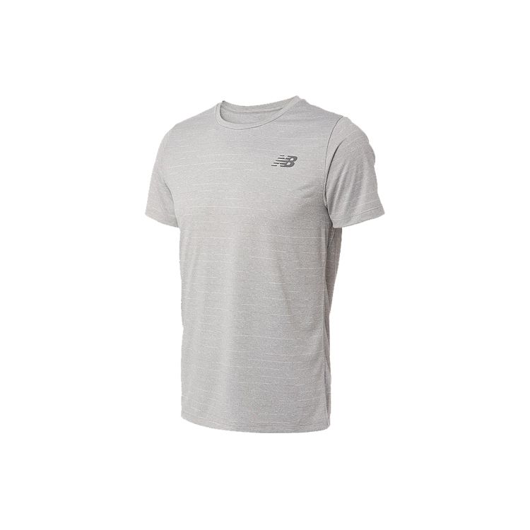 

New Balance Повседневная спортивная футболка с круглым вырезом и коротким рукавом Мужские топы Серый AMT01012-AG